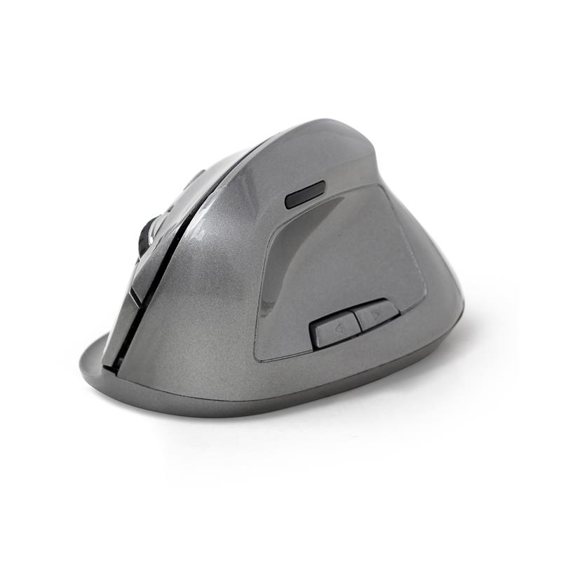 Gembird Draadloze Ergonomische muis rechtshandig instelbaar 800 1200 1600 DPI optisch 6-knops met USB Nano ontvanger 95 x 65 x 36 mm - Space Grey