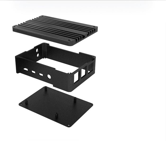 Akasa Gem Pi 4 Extended Aluminium case with Thermal Modules for Raspberry Pi 4 Model B SD Slot concealed 
