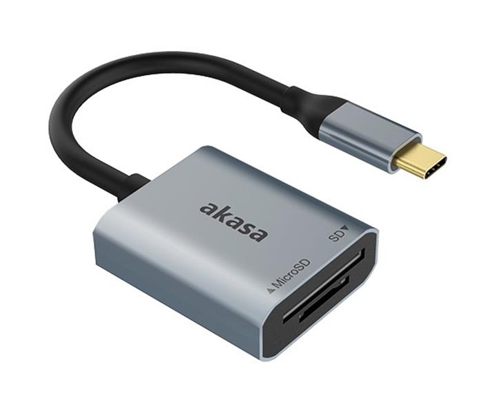 Akasa USB 3 2 Type-C Dual Card Reader SD microSD