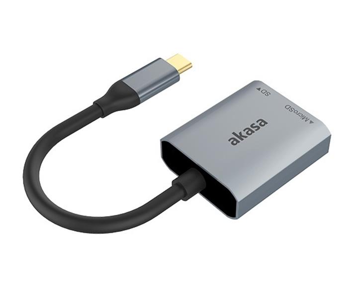Akasa USB 3 2 Type-C Dual Card Reader SD microSD