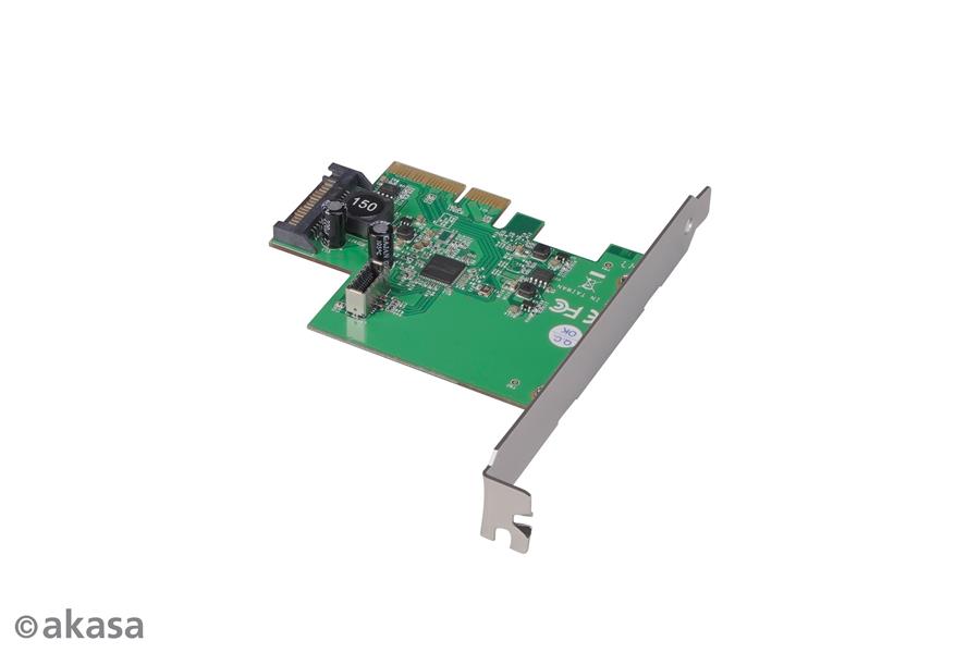 Akasa 10Gbps USB 3 2 Gen 2 Internal 20-pin Connector to PCIe Host Card