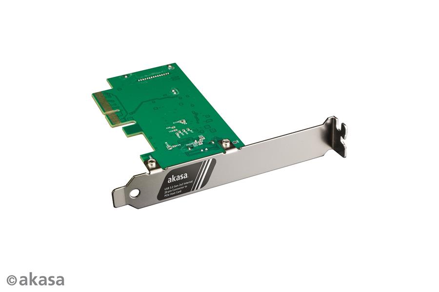 Akasa 20Gbps USB 3 2 Gen 2x2 Internal 20-pin Connector to PCIe Host Card
