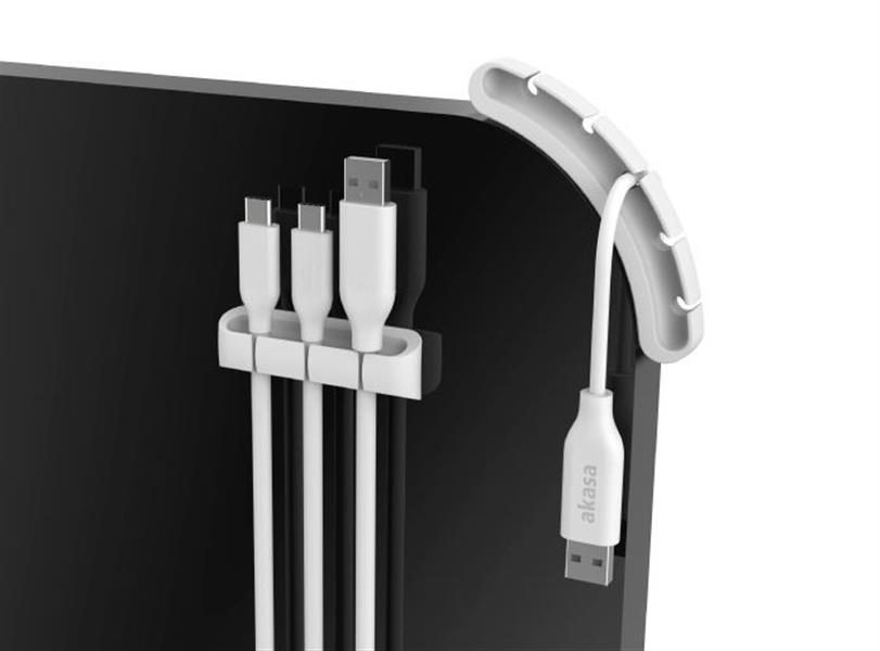 Akasa Cable Cord Holder 3x3-port 2x5-port white colour