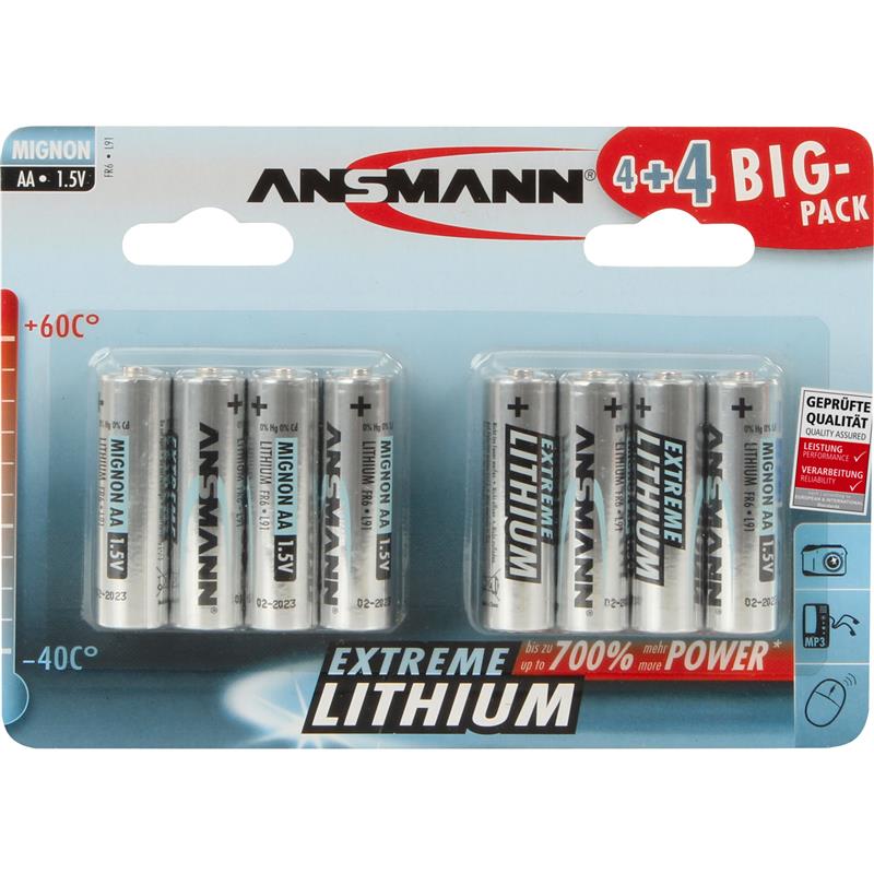 Ansmann lithium battery Mignon AA 8pcs pack 1512-0012 