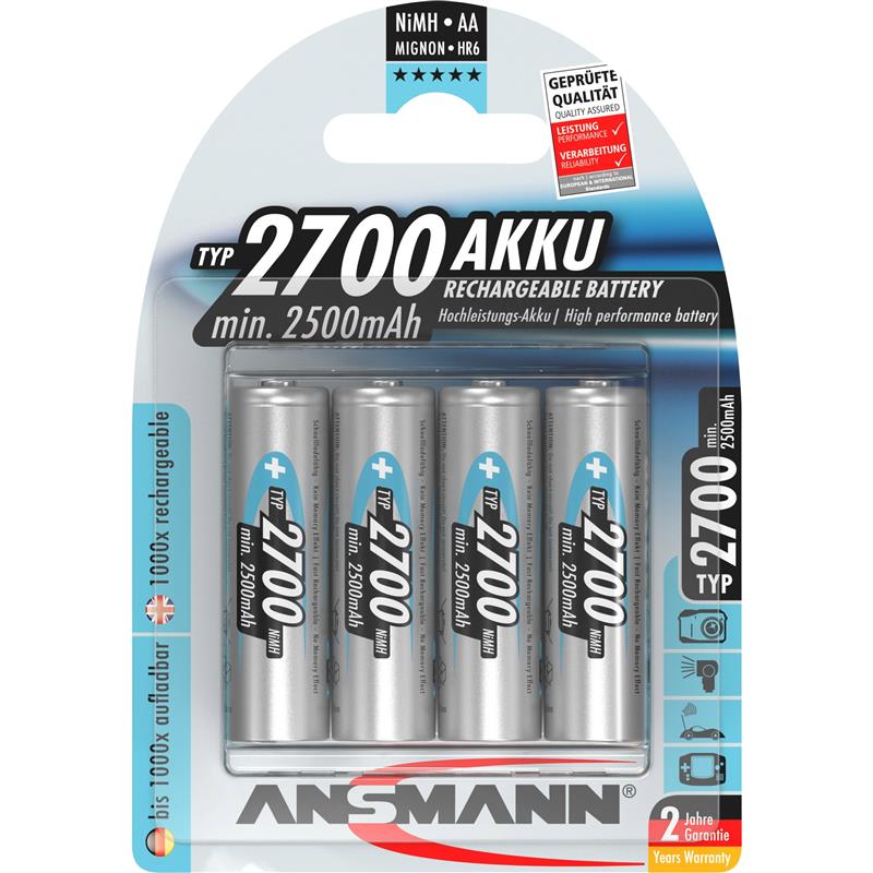 Ansmann NiMH battery AA 2700mAh 4 pcs blister 5030842 