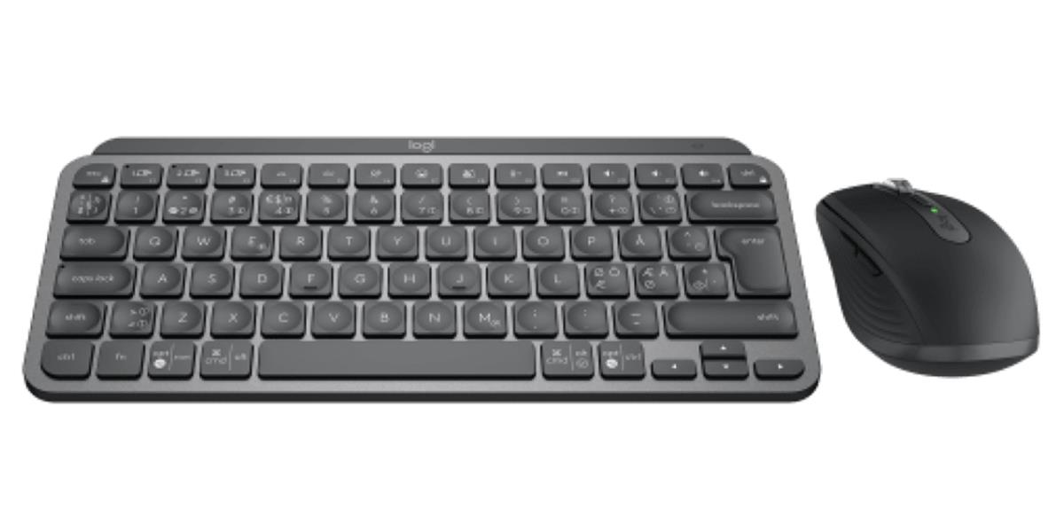 Logitech MX Keys Mini Combo for Business toetsenbord RF-draadloos + Bluetooth QWERTY Deens, Fins, Noors, Zweeds Inclusief muis Grafiet