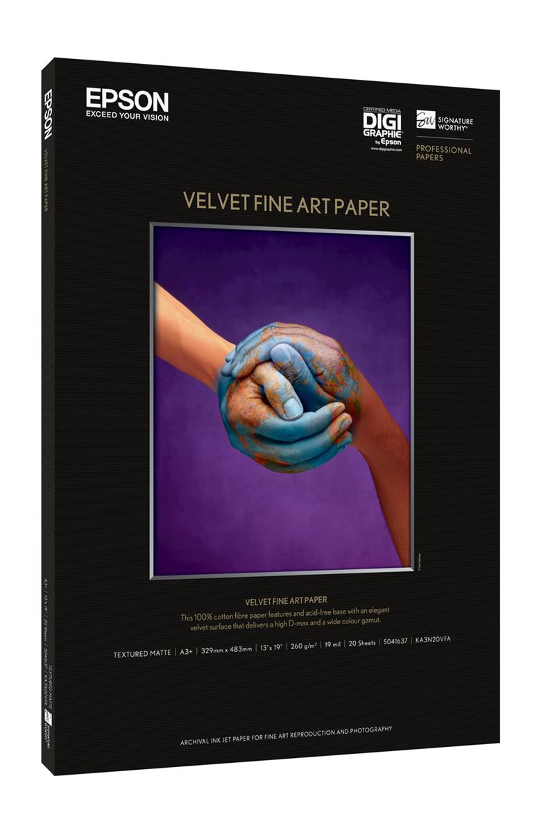 Epson Velvet Fine Art Paper, DIN A3+, 260g/m², 20 Vel