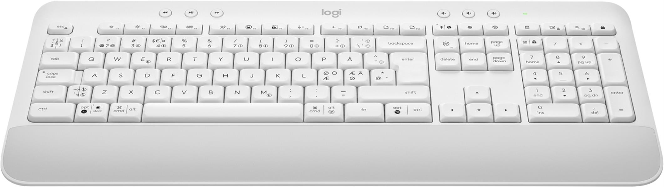 Logitech Signature K650 toetsenbord RF-draadloos + Bluetooth QWERTY Deens, Fins, Noors, Zweeds Wit