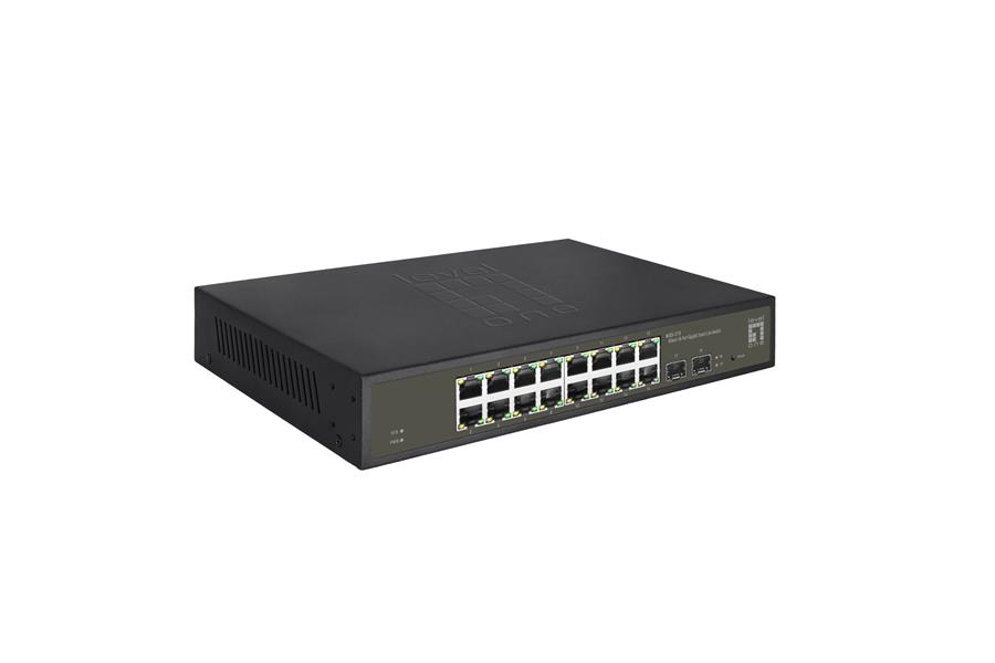 LevelOne GES-2118 netwerk-switch Managed L2 Gigabit Ethernet (10/100/1000) Zwart