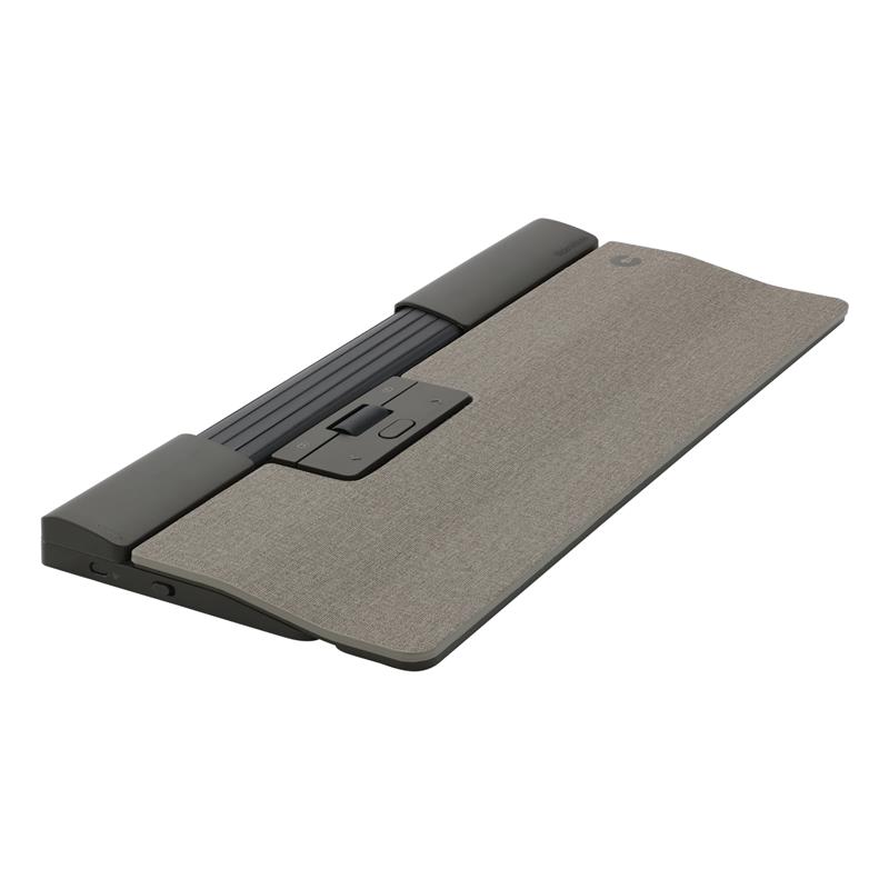 SliderMouse Pro Wireless with Regular wrist rest in Light grey fabric leather
