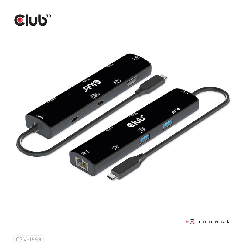 USB4 Gen3x2 Type-C 6-in-1 Hub with HDMI8K60Hz or 4K120Hz 2xUSB Type-A 10G Ethernet RJ45 2 5G and 2xUSB Type-C 1x Data 10G and 1xPD3 0 charging 100 wat