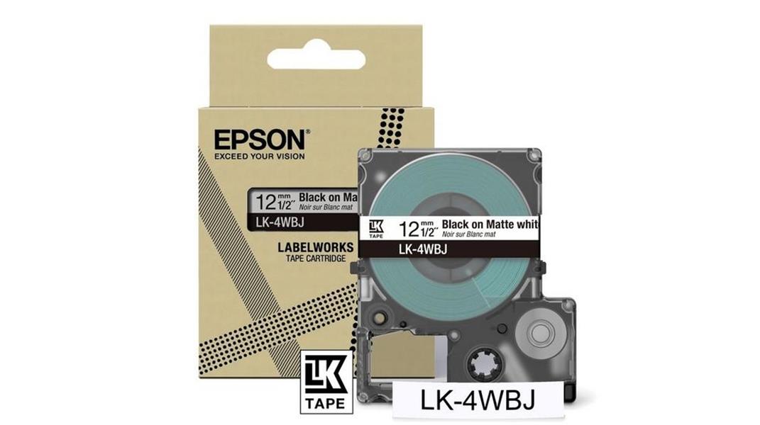 EPSON Matte Tape White Black 12mm 8m