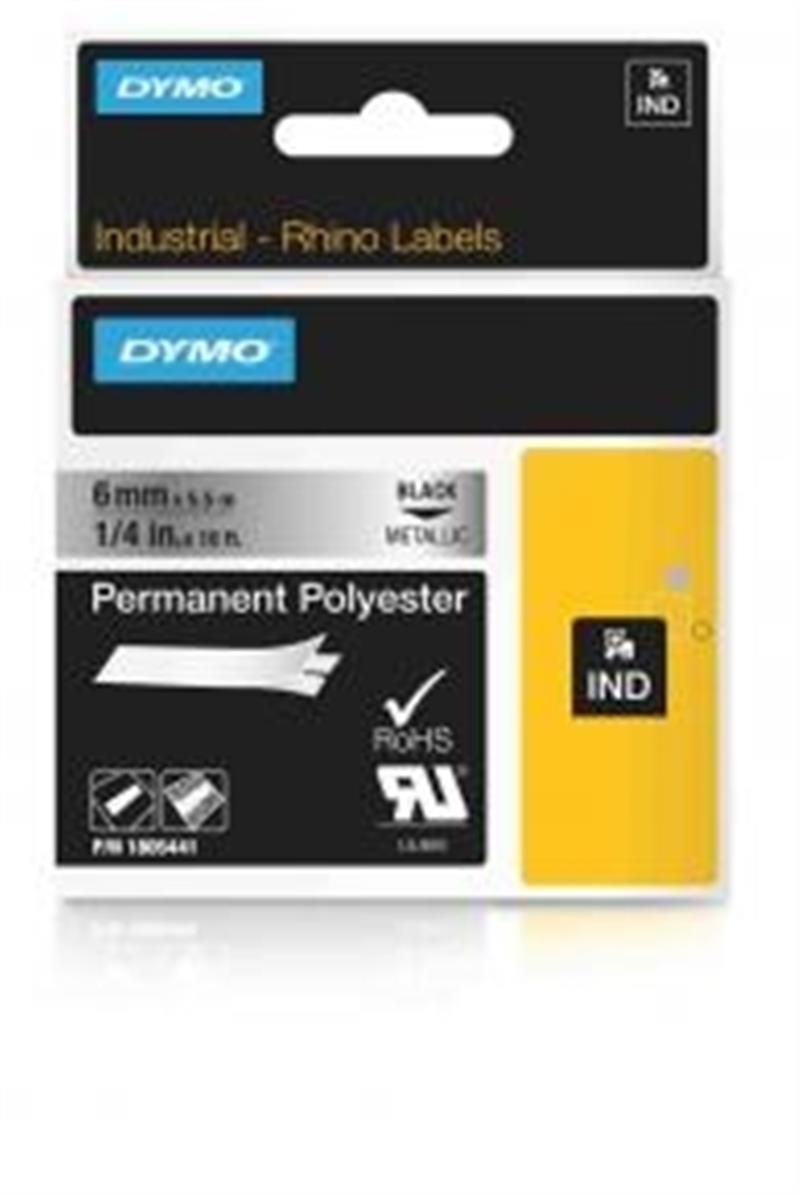 DYMO 1805441 labelprinter-tape Zwart op metallic