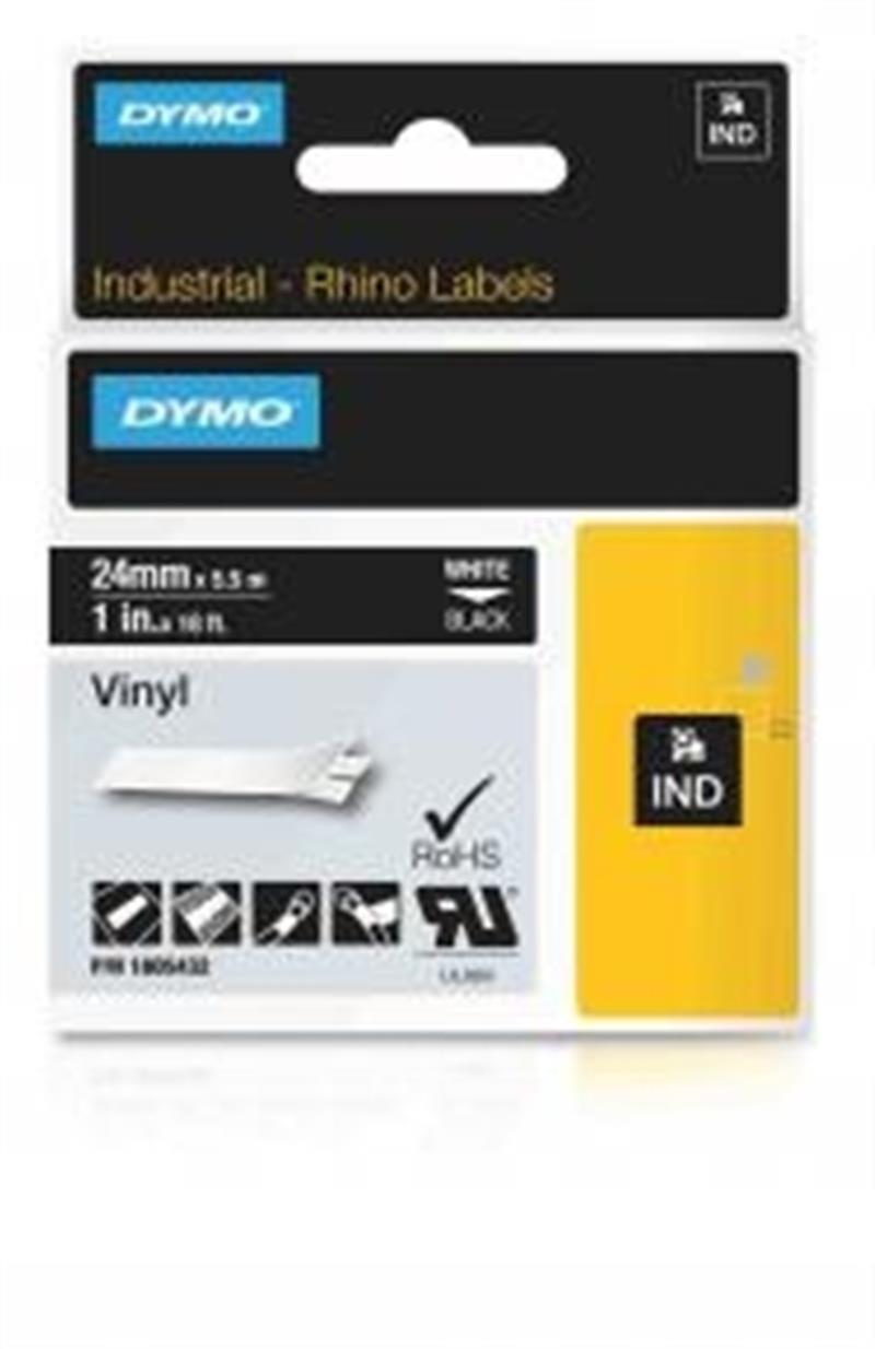 Dymo RhinoPRO vinyl 24mm 5 5m White-Black