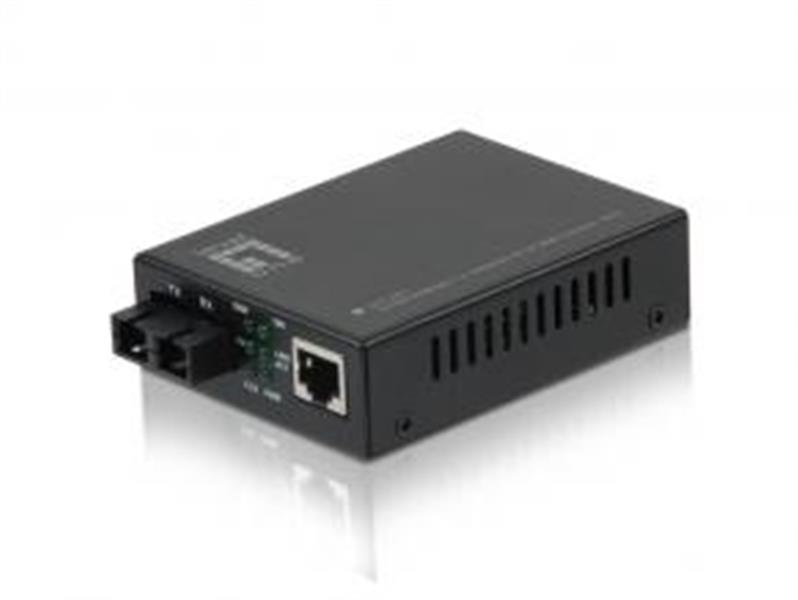 LevelOne GVT-2001 netwerk media converter 1000 Mbit/s 850 nm Multimode Zwart