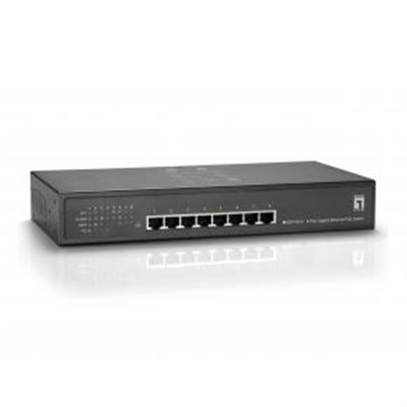 LevelOne GEP-0812W90 netwerk-switch Gigabit Ethernet (10/100/1000) Power over Ethernet (PoE) Grijs