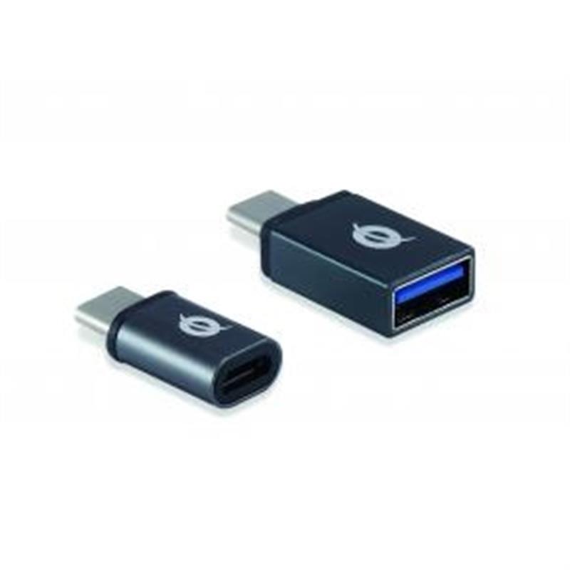 Conceptronic DONN04G tussenstuk voor kabels USB 3.1 Gen 1 Type-C, USB 2.0 Type-C USB 3.1 Gen 1 Type-A, USB 2.0 Micro Zwart