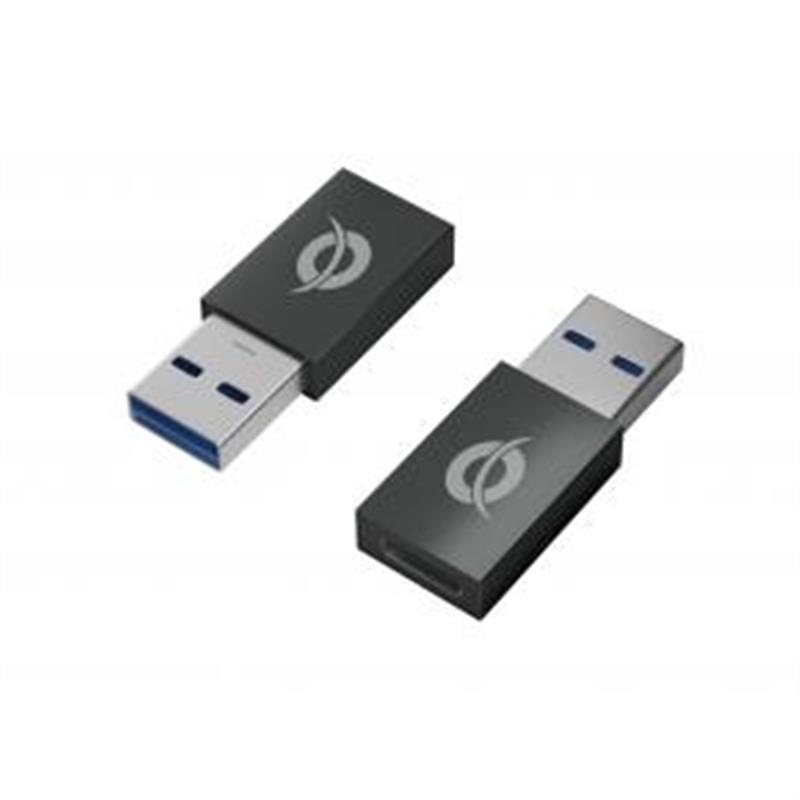 Conceptronic DONN10G tussenstuk voor kabels USB A USB C Zwart