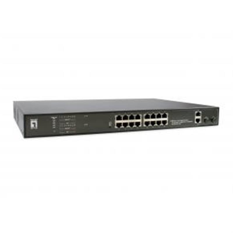 LevelOne GEP-2021 netwerk-switch Unmanaged Gigabit Ethernet (10/100/1000) Power over Ethernet (PoE) 1U Zwart