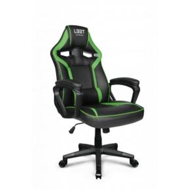 L33T Gaming Extreme Gaming Chair - GREEN PU leather Class-4 gas lift