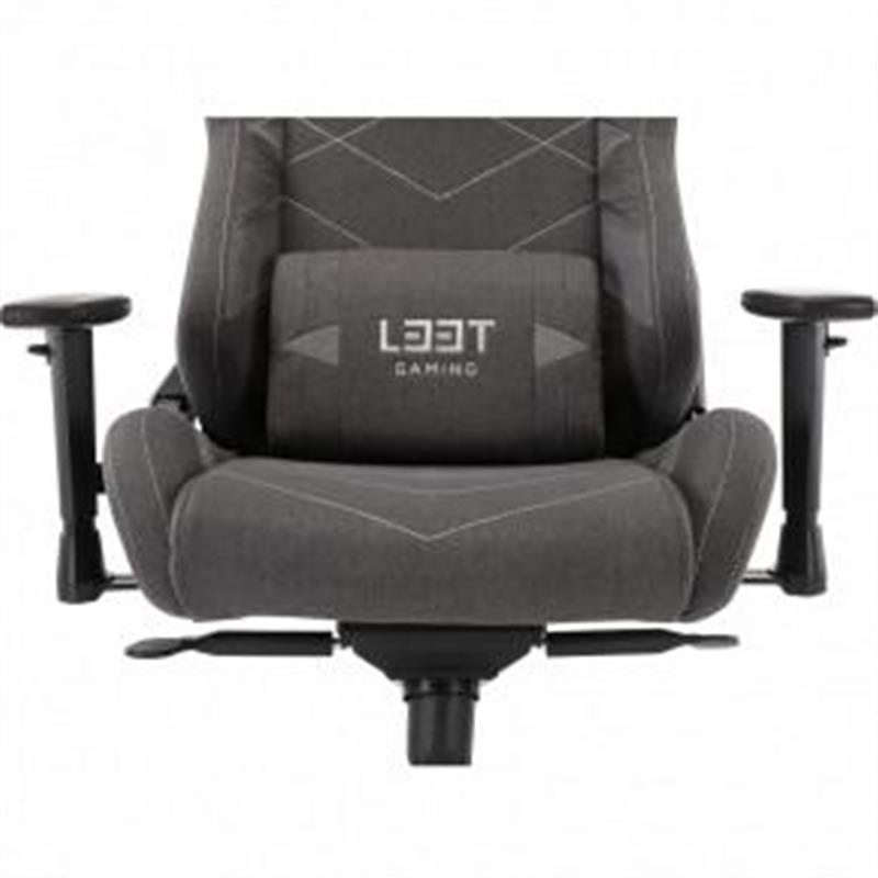 L33T Gaming Elite V4 Gaming Chair SOFT CANVAS Dark grey w decor Tilt recline