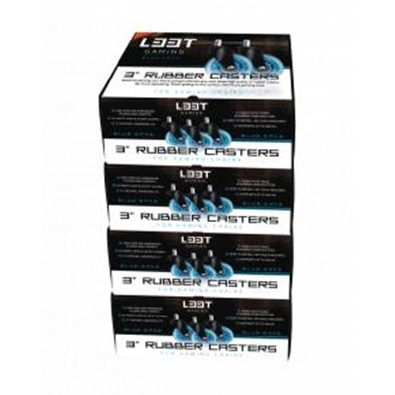 L33T Gaming 3inch Rubber Casters Blue 5pcs