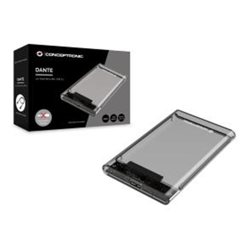 Conceptronic DANTE03T behuizing voor opslagstations HDD-/SSD-behuizing Transparant 2.5""