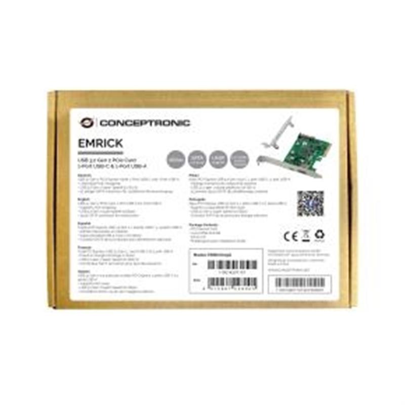 Conceptronic EMRICK09G interfacekaart/-adapter Intern USB 3.2 Gen 2 (3.1 Gen 2)