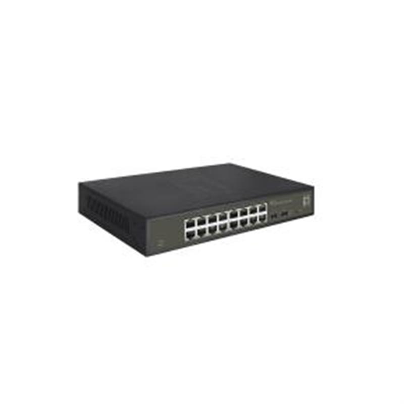 LevelOne GES-2118 netwerk-switch Managed L2 Gigabit Ethernet (10/100/1000) Zwart