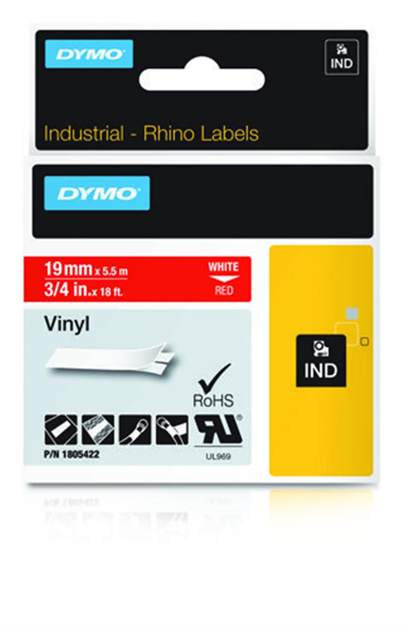 DYMO 1805422 labelprinter-tape Wit op rood