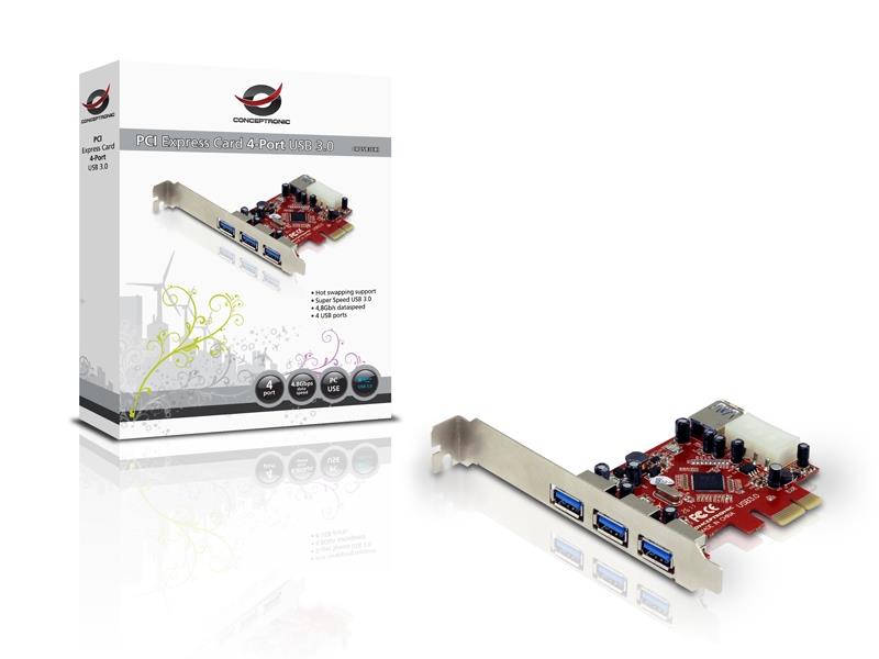 Conceptronic C4USB3EXI interfacekaart/-adapter Intern USB 3.2 Gen 1 (3.1 Gen 1)