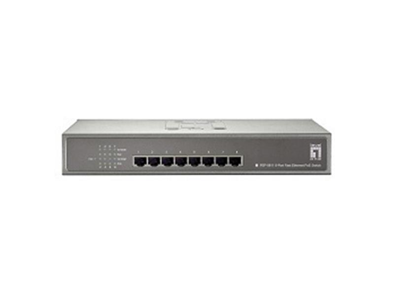LevelOne FEP-0811 netwerk-switch Unmanaged Fast Ethernet (10/100) Power over Ethernet (PoE) Grijs