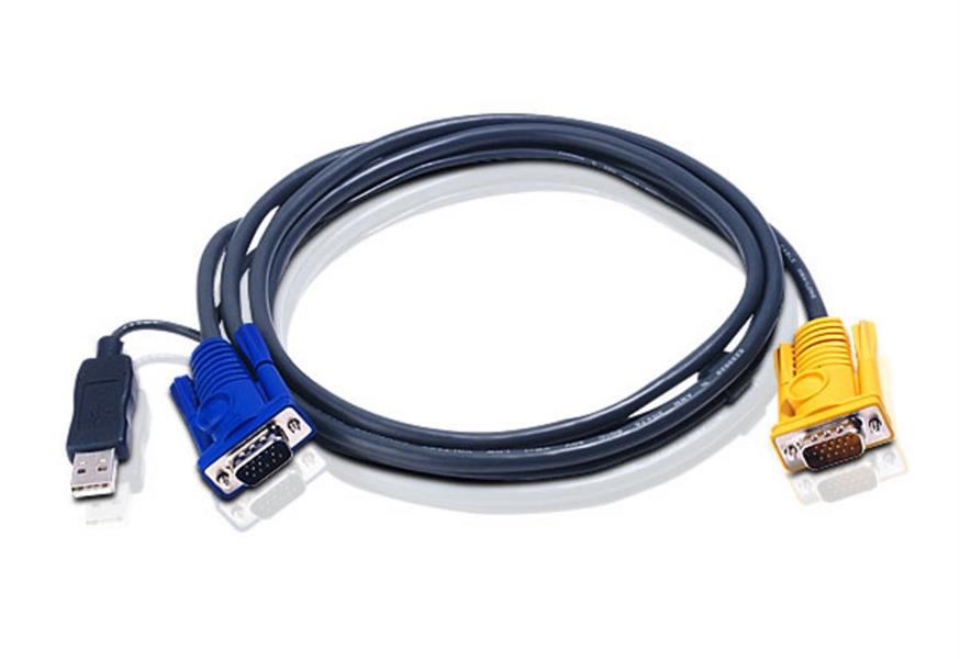ATEN 1.8M USB KVM Kabel met 3 in 1 SPHD en ingebouwde PS/2 naar USB omzetter