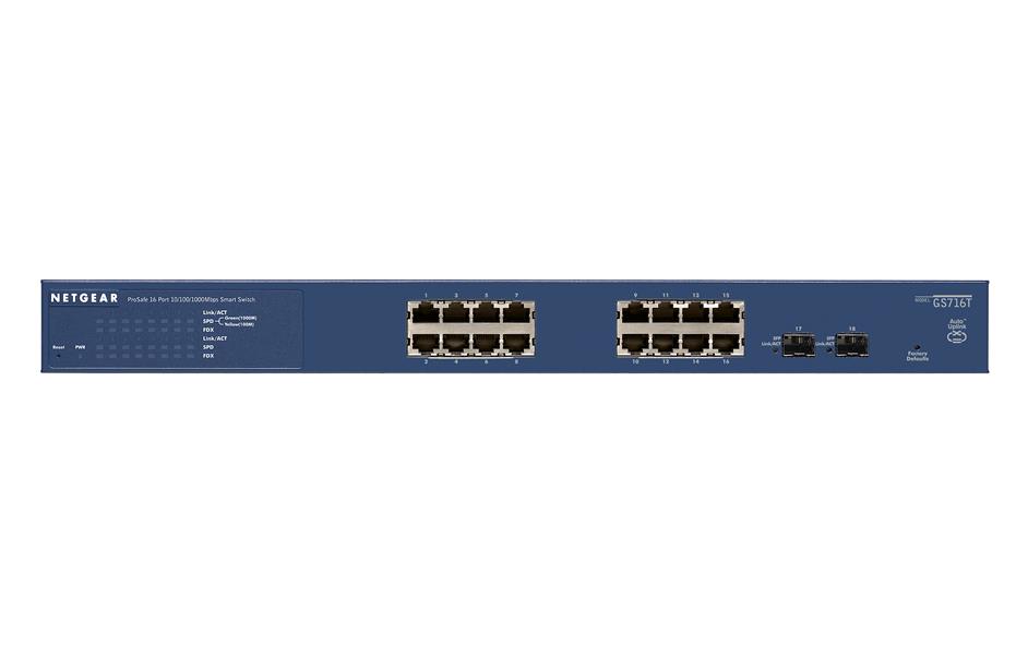 Netgear ProSAFE Smart Switch - GS716T - 16 Gigabit Ethernet poorten