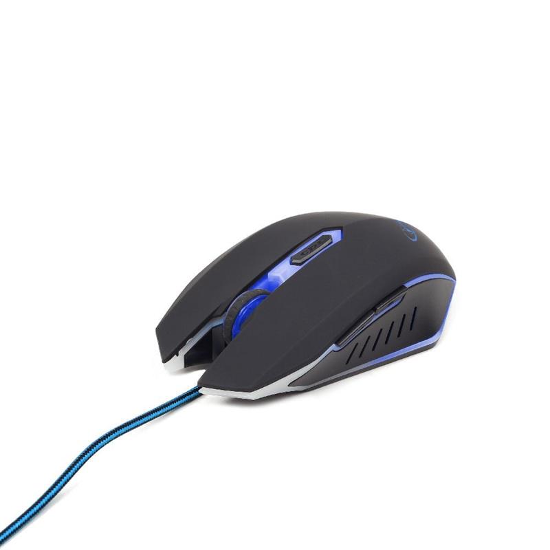Gaming muis USB zwart blauw