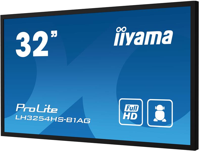 iiyama LH3254HS-B1AG beeldkrant Digitale signage flatscreen 80 cm (31.5"") LCD Wifi 500 cd/m² Full HD Zwart Type processor Android 11 24/7