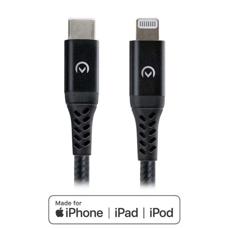 Mobilize Strong Nylon Cable USB-C to MFi Lightning 1m Black