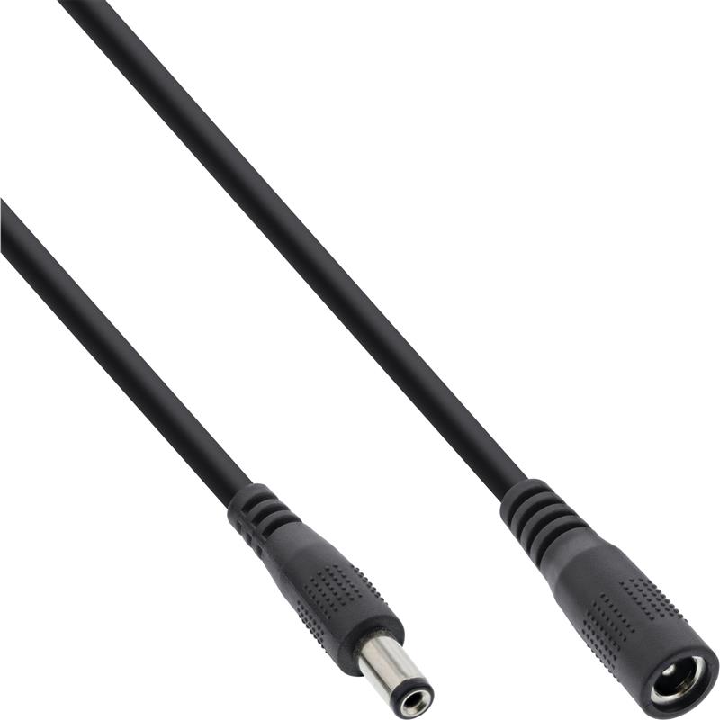 InLine DC extension cable DC plug male female 5 5x2 1mm 3m