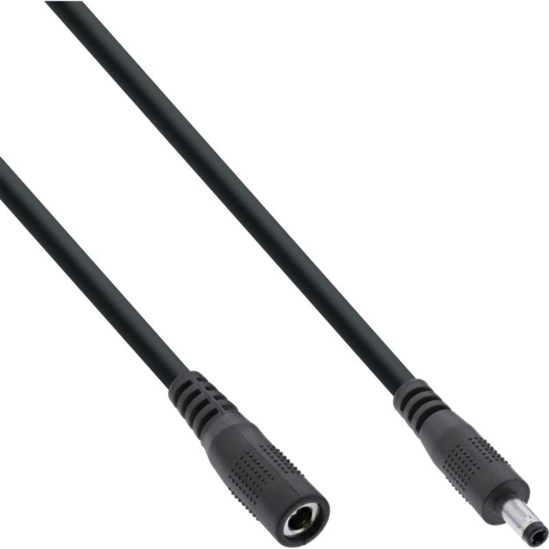 InLine DC extension cable DC plug male female 4 0x1 7mm AWG 18 black 5m