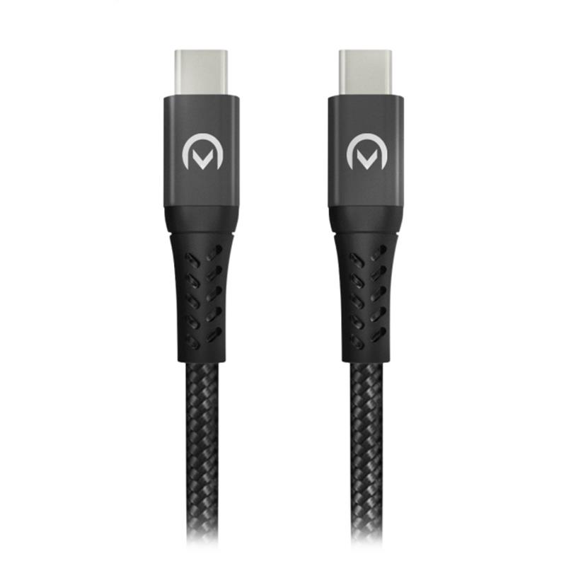 Mobilize Nylon Braided Charge Sync Cable USB-C to USB-C 100W 2m Black