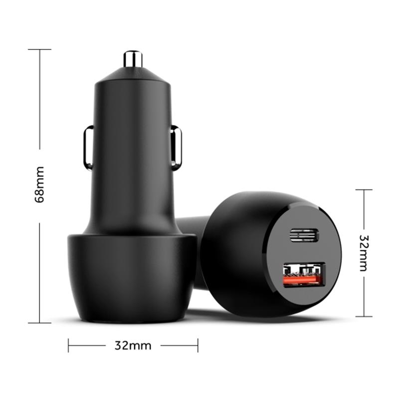 Mobilize Car Charger USB USB-C 38W with PD PPS and QC Black