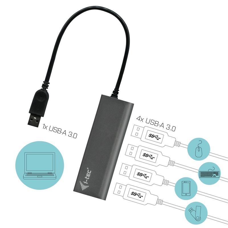 i-tec Metal Superspeed USB 3.0 4-Port Hub
