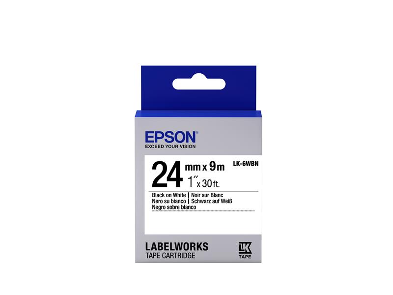 Epson Standard Tape - LK-6WBN Std Blk/Wht 24/9