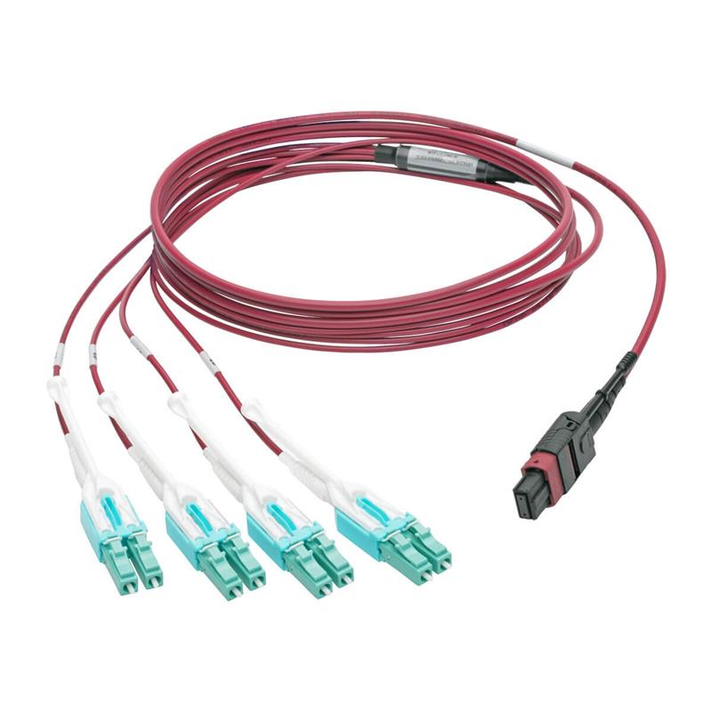 Tripp Lite N845-02M-8L-MG Glasvezel kabel 2 m MPO/MTP 8x LC CMP OM4 Zwart, Magenta, Turkoois
