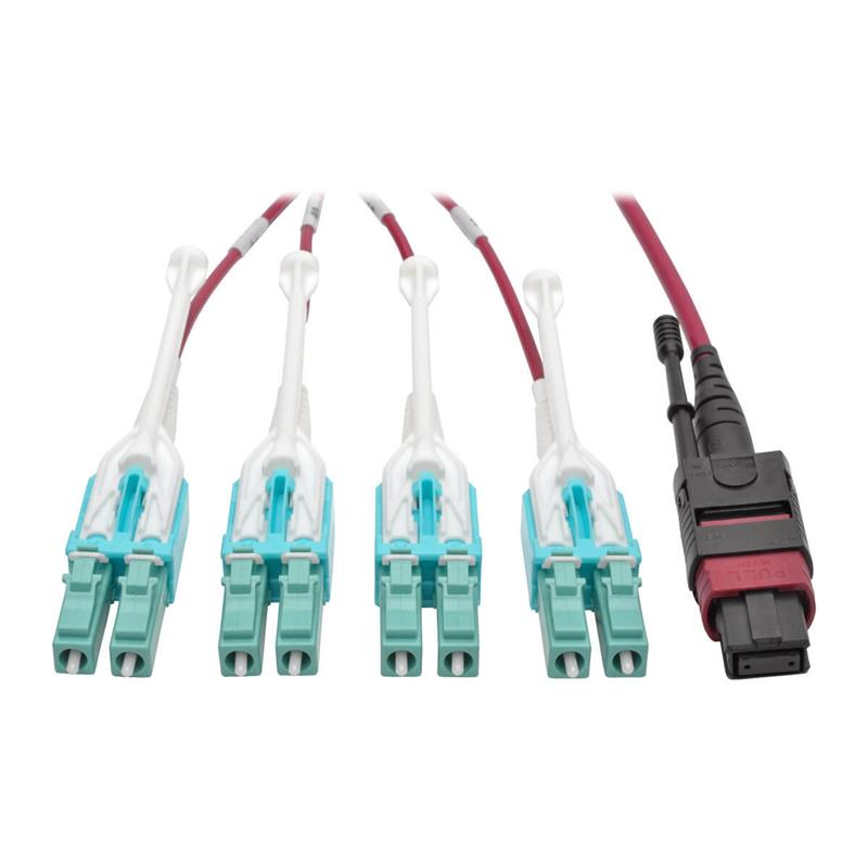 Tripp Lite N845-02M-8L-MG Glasvezel kabel 2 m MPO/MTP 8x LC CMP OM4 Zwart, Magenta, Turkoois