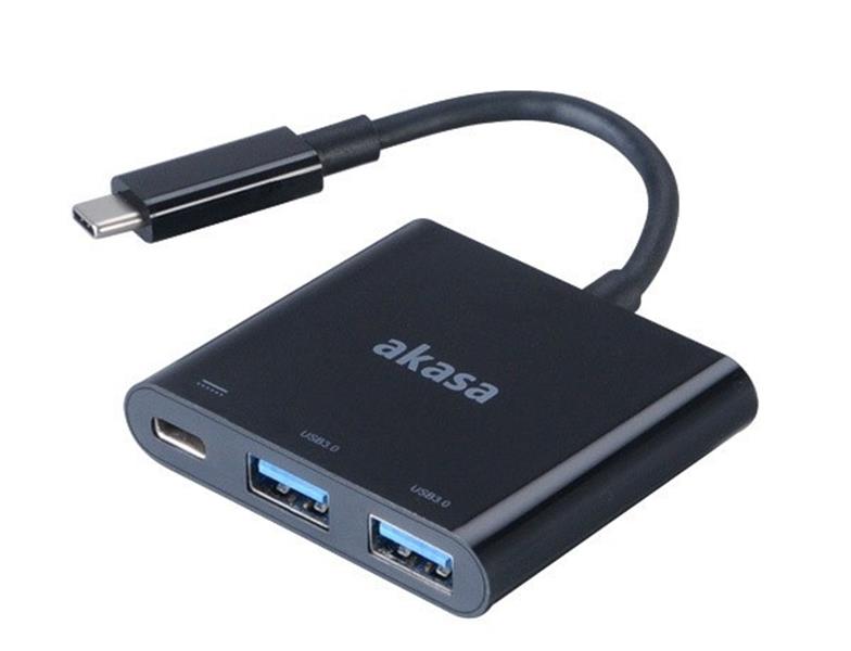 Akasa Type C power deliver adapter with two USB 3 0 Hub