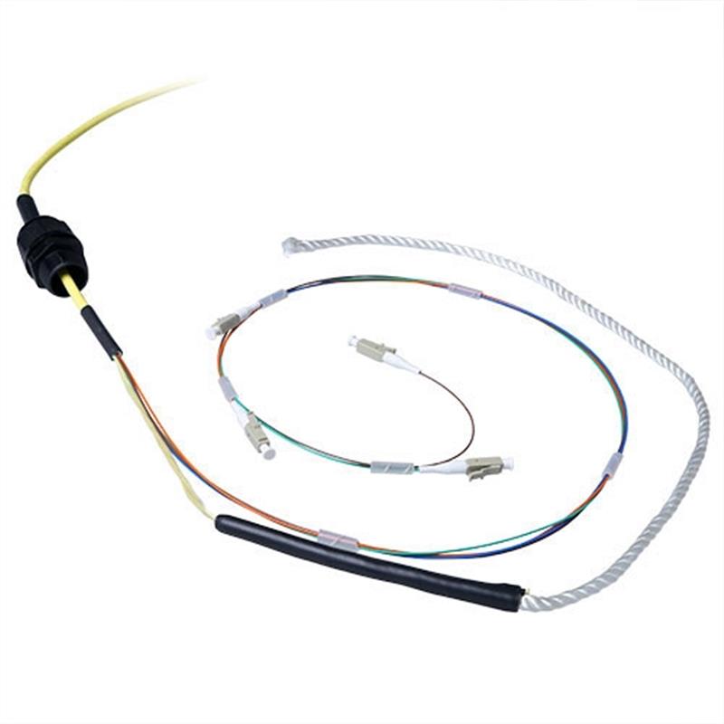 ACT RL2306 Glasvezel kabel 60 m 4x LC OS2 Meerkleurig, Geel