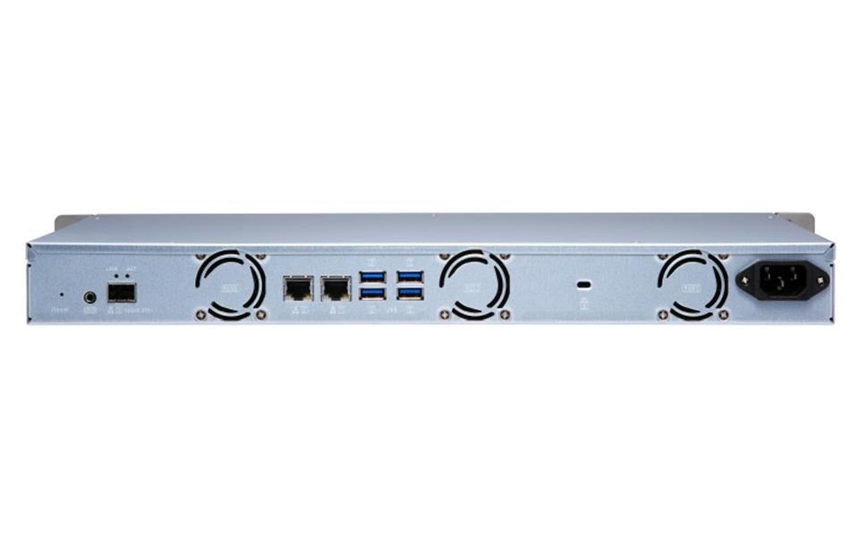 QNAP TS-431XeU Ethernet LAN Rack (1U) Zwart, Roestvrijstaal NAS