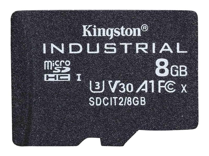 Kingston Technology Industrial flashgeheugen 8 GB MicroSDHC UHS-I Klasse 10