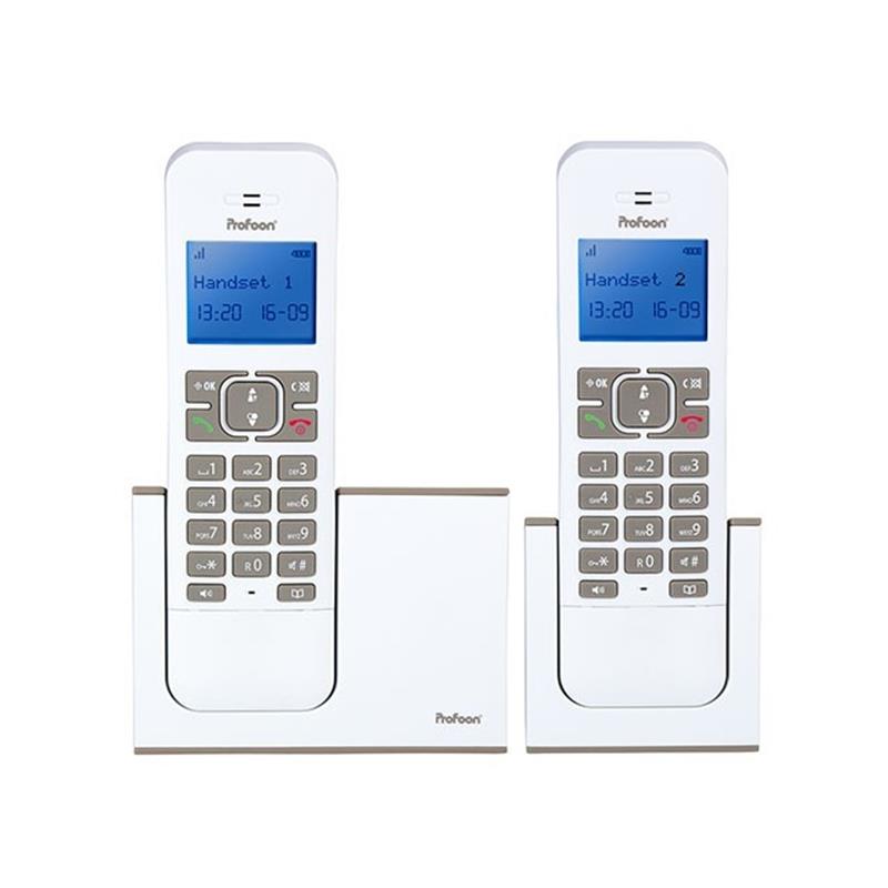  Profoon DECT Telefoon Duo White Taupe